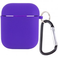 Силіконовий футляр з мікрофіброю для навушників Airpods 1/2  Фіолетовий / Ultra Violet - 00000039442_16