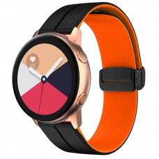 Силіконовий ремінець Classy для Smart Watch 20mm  Black / Orange - 00000068677_7