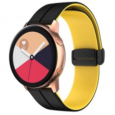Силіконовий ремінець Classy для Smart Watch 20mm  Black / Yellow - 00000068677_12
