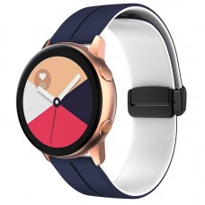 Силіконовий ремінець Classy для Smart Watch 20mm  Blue / White - 00000068677_9