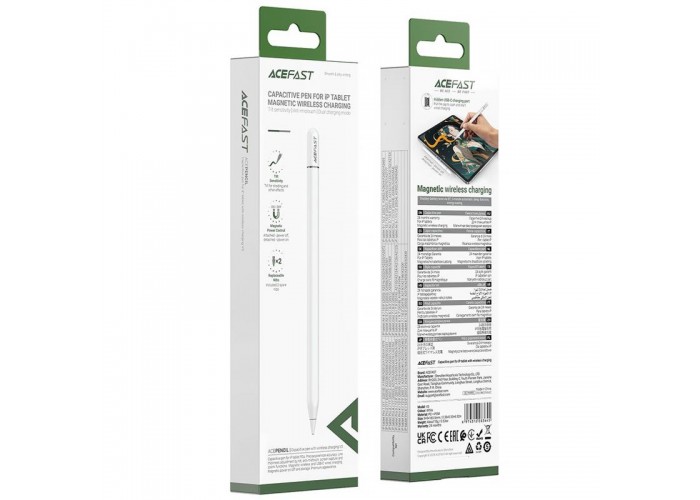 Стілус Acefast V3 Universal Capacitive Pen with wireless charging for iPad