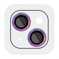 Захисне скло Metal Shine на камеру (у упак.) для Apple iPhone 15 (6.1") / 15 Plus (6.7")  Бузковий / Rainbow - 00000065695_4