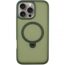 TPU+PC чехол Metal Buttons with MagSafe Colorful HQ Ring для Apple iPhone 16 Pro (6.3")  Green - 00000072988_3