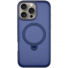 TPU+PC чехол Metal Buttons with MagSafe Colorful HQ Ring для Apple iPhone 16 Pro (6.3")  Dark Blue - 00000072988_2