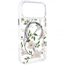 TPU+PC чохол Clear Garden with MagSafe для Apple iPhone 17 Pro (6.3")  White Gardenia - 00000080898_4