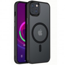 TPU+PC чохол Metal Buttons with MagSafe Colorful для Apple iPhone 13 (6.1")  Чорний / Black - 00000064996_8