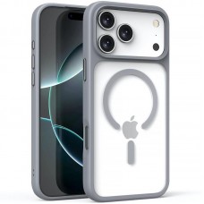 TPU+PC чохол Metal Buttons with MagSafe для Apple iPhone 17 Pro (6.3")  Сірий / Grey - 00000081724_2
