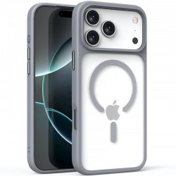 TPU+PC чохол Metal Buttons with MagSafe для Apple iPhone 17 Pro (6.3")  Сірий / Grey - 00000081724_2