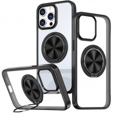 TPU+PC чохол Metal Ring with MagSafe для Apple iPhone 14 Pro (6.1")  Чорний - 00000073473_4
