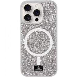 TPU чохол Bling World Rock Diamond with MagSafe для Apple iPhone 16 Pro Max (6.9")  Silver - 00000075838_2