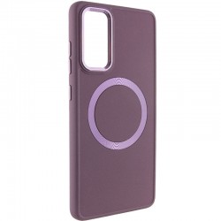 TPU чохол Bonbon Metal Style with MagSafe для Samsung Galaxy S22+  Бордовий / Plum - 00000065784_2