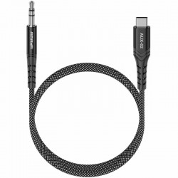 Аудіо кабель Aux Amaya AUX-02 (Type-C to AUX 3.5mm) (1m)  Black - 00000084645_1