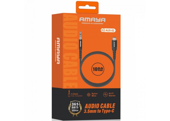 Аудіо кабель Aux Amaya AUX-02 (Type-C to AUX 3.5mm) (1m)