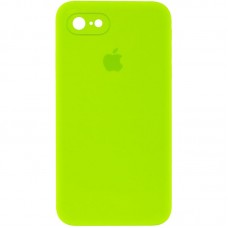 Чохол Silicone Case Square Full Camera Protective (AA) для Apple iPhone 6/6s (4.7")  Салатовий / Neon green - 00000040228_19