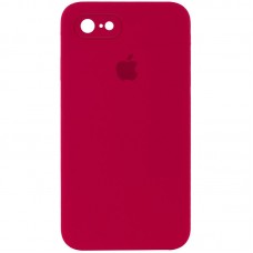 Чохол Silicone Case Square Full Camera Protective (AA) для Apple iPhone 7/8/SE (2020) (4.7")  Червоний / Rose Red - 00000040229_14