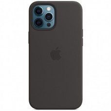Чохол Silicone case (AAA) with Magsafe and Animation для Apple iPhone 12 Pro / 12 (6.1")  Чорний / Black - 00000042951_1