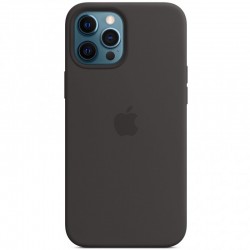 Чохол Silicone case (AAA) with Magsafe and Animation для Apple iPhone 12 Pro / 12 (6.1")  Чорний / Black - 00000042951_1
