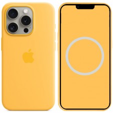 Чохол Silicone case (AAA) with Magsafe and Animation для Apple iPhone 15 Pro Max (6.7")  Жовтий / Sunshine - 00000067534_12