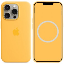 Чохол Silicone case (AAA) with Magsafe and Animation для Apple iPhone 15 Pro Max (6.7")  Жовтий / Sunshine - 00000067534_12