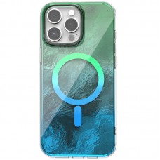 Чохол TPU Shiny Mountain (MagFit) для Apple iPhone 12 Pro / 12 (6.1")  Green / Blue - 00000077633_4