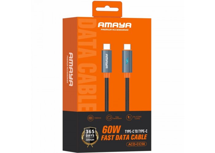 Дата кабель Amaya CC58 Type-C to Type-C 60W (1m)