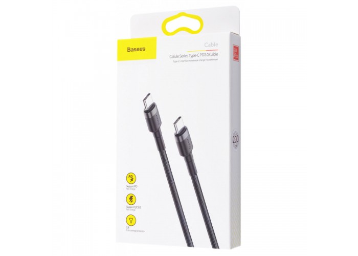 Дата кабель Baseus Cafule Type-C to Type-C Cable PD 2.0 60W (2m) (CATKLF-H)