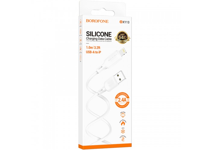 Дата кабель Borofone BX113 Lenny USB to Lightning 2.4A (1m)