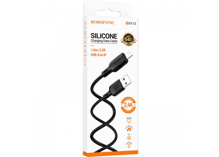 Дата кабель Borofone BX113 Lenny USB to Lightning 2.4A (1m)
