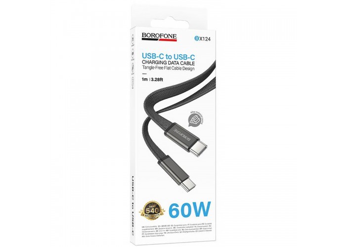 Дата кабель Borofone BX124 Peace Type-C to Type-C 60W (1m)