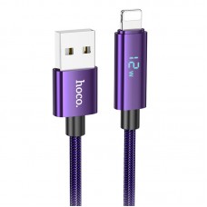 Дата кабель Hoco U125 Benefit 2.4A USB to Lightning with display (1.2m)  Purple - 00000069091_2