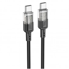 Дата кабель Hoco U129 Spirit Transparent Type-C to Type-C 60W (1.2m)  Black - 00000071076_3