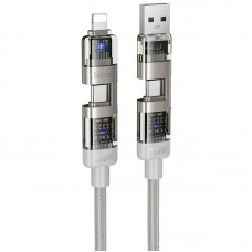Дата кабель Hoco U151 Goldsmith 4in1 Type-C to USB/Type-C to Lightning 240W (1.2m)  Gray - 00000084254_1