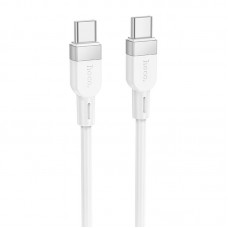 Дата кабель Hoco X109 Energy silicone Type-C to Type-C 60W (1m)  White - 00000079386_1
