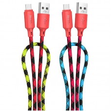 Дата кабель Hoco X116 Meridian USB to MicroUSB 2.4A (1m)  Gradient Red Mix - 00000079089_2