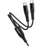 Дата кабель Hoco X123 Victory 2in1 Type-C to Type-C/Type-C 3A (1m)