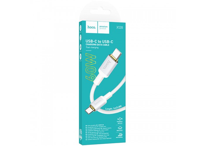 Дата кабель Hoco X128 Benefit Type-C to Type-C 60W (1m)