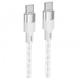 Дата кабель Hoco X99 Crystal Junction Type-C to Type-C 60W (1m)  Gray - 00000066099_2