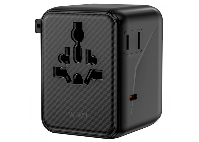 Мережевий універсальний перехідник WIWU UA010 Warrior GaN 45W + 2USB-A/3C