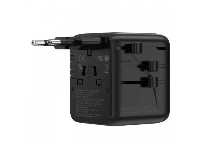 Мережевий універсальний перехідник WIWU UA011 Warrior GaN 25W + 1USB-A/2C