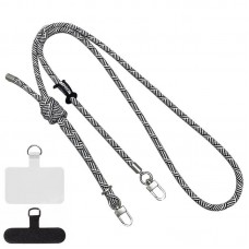Шнурок із двома кріпленнями (8 мм) 150 см  Black / White Pattern - 00000077800_3