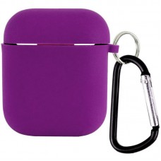 Силіконовий футляр з мікрофіброю для навушників Airpods 1/2  Фіолетовий / Grape - 00000039442_31