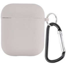 Силіконовий футляр з мікрофіброю для навушників Airpods 1/2  Сірий / Stone - 00000039442_34