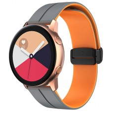Силіконовий ремінець Classy для Smart Watch 20mm  Grey / Orange - 00000068677_4