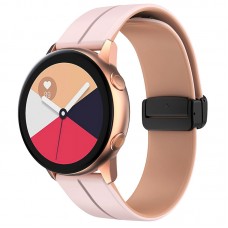 Силіконовий ремінець Classy для Smart Watch 20mm  Pink / Beige - 00000068677_1
