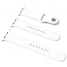 Силіконовий ремінець для Apple Watch Sport Band 38/40/41/42mm(ser.10) (S/M & M/L) 3pcs  Білий / White - 00000032192_5