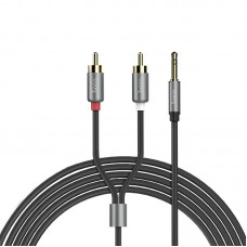 Аудио кабель Aux Hoco UPA10 Lotus Double RCA Audio 3.5 mm (1,5м)  Серый (00000032941_1)