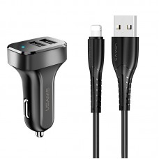 АЗУ Usams C13 2.1A Dual USB + U35 Lightning cable (1m)  Черный - 00000036189_1