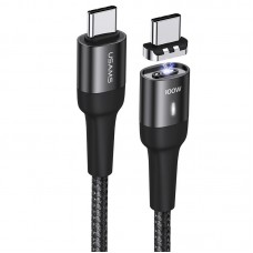 Дата кабель USAMS US-SJ466 U58 Type-C to Type-C 100W PD Fast Charge Magnetic Data Cable (1.5m)  Черный - 00000039658_1