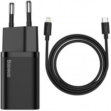 СЗУ Baseus Super Si Quick Charger 1C 20W + кабель Type-C to Lightning (TZCCSUP-B)  Черный - 00000048652_1