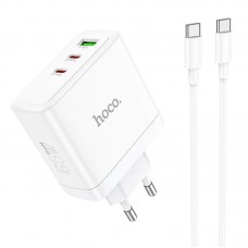 СЗУ Hoco N30 Glory PD65W (2Type-C/1USB) + Type-C to Type-C  White - 00000064601_1